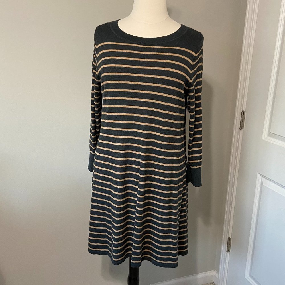 LOFT Plus Striped Swing Sweater Dress